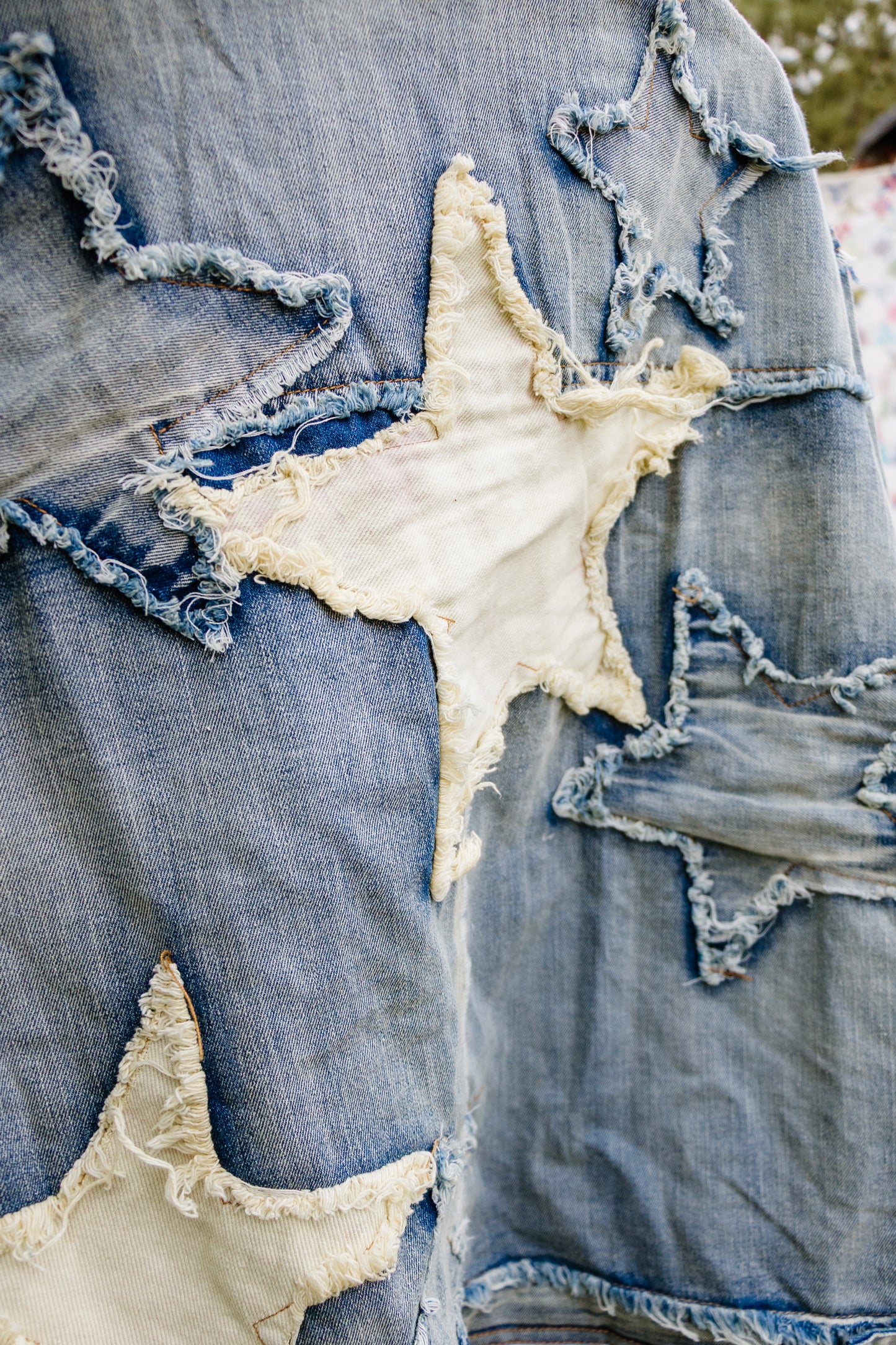 Washed Star Patchwork Denim Jacket